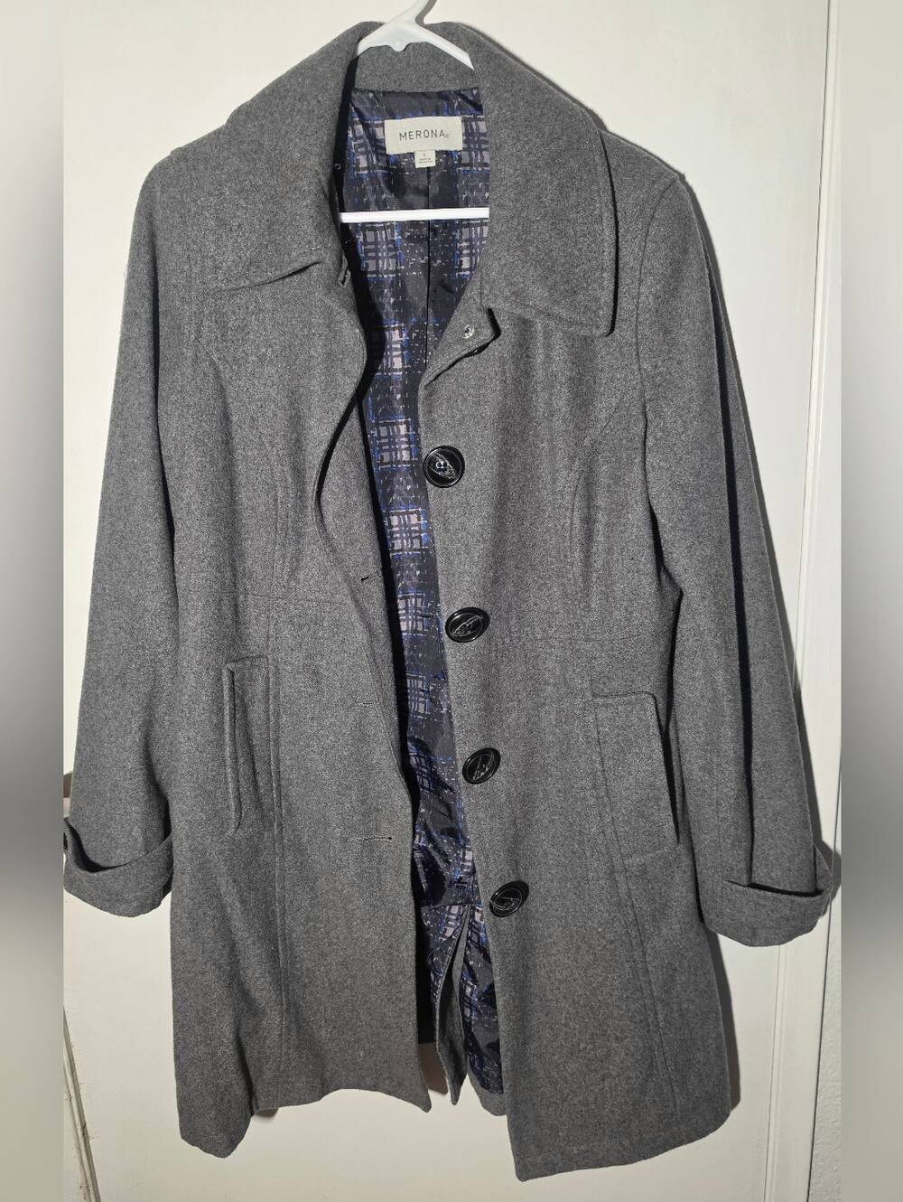 Merona Charcoal Gray Wool-Blend Pea Coat